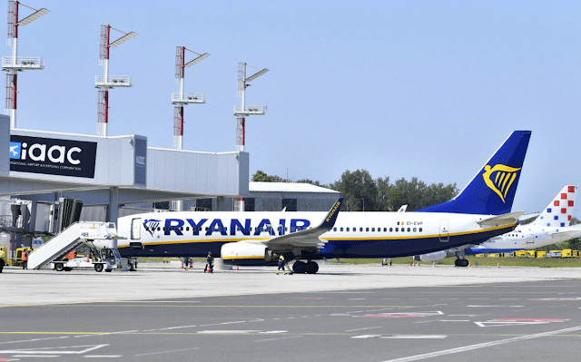 Aerien airline La part de passagers de Ryanair a Zagreb